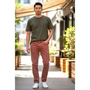 (E-136)Levis Premium 511 Mens Jeans W33 L32 Slim Fit Corduroy Red Orange Stretch